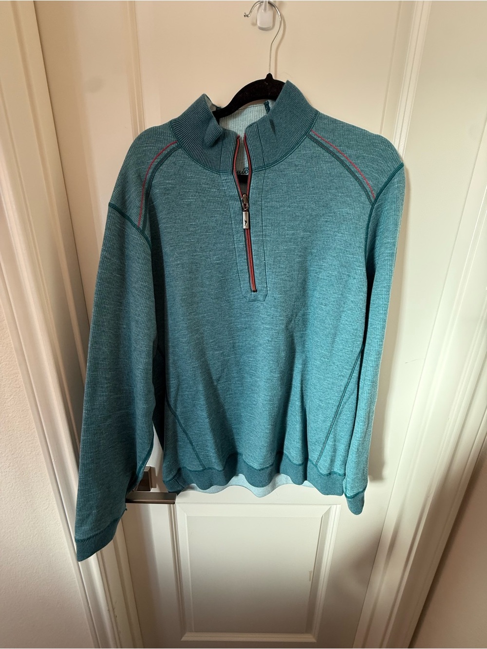 Tommy Bahama Teal Quarter-Zip Pullover Sweater